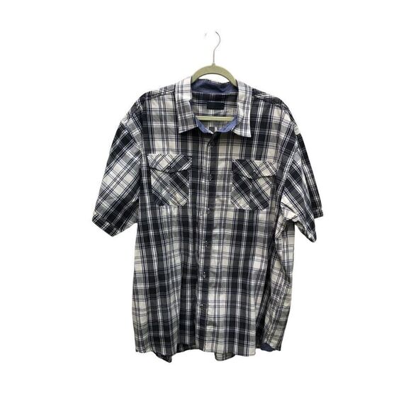 Steve’s Jeans Size XXL (2XL) Plaid Short Sleeve Button Up - Picture 1 of 4